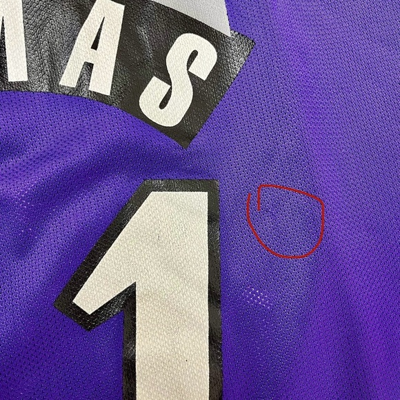 Vintage NBA Toronto Raptors Isiah Thomas #11 Jersey Champion Men’s Sz 48 RARE XL - Picture 11 of 11